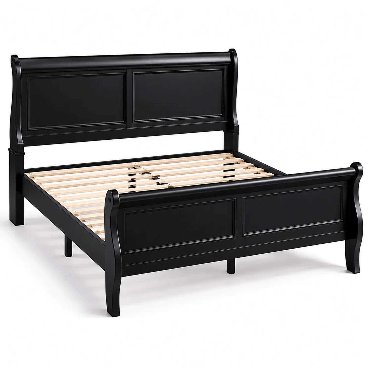 Letto Matrimoniale in Legno Nero 200x160 cm