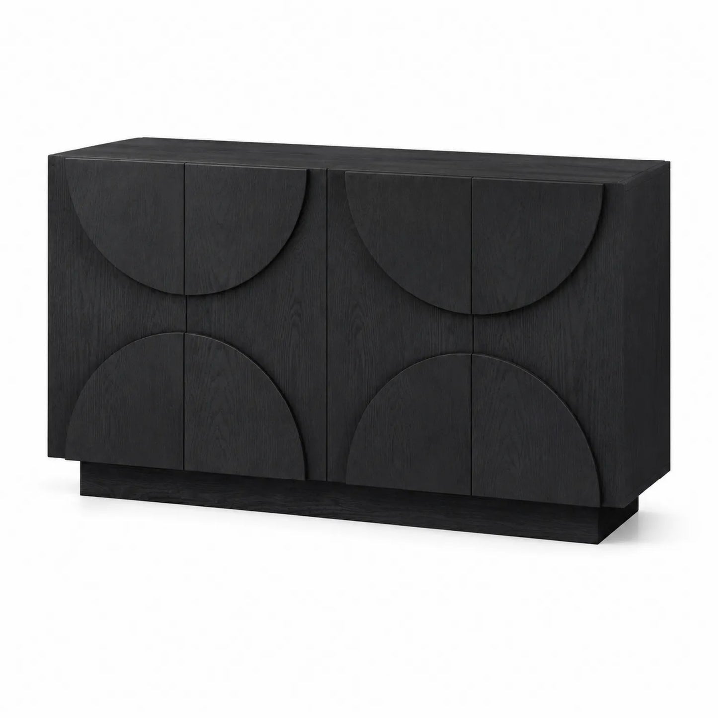 Credenza in Legno Nero con Porte a Battente