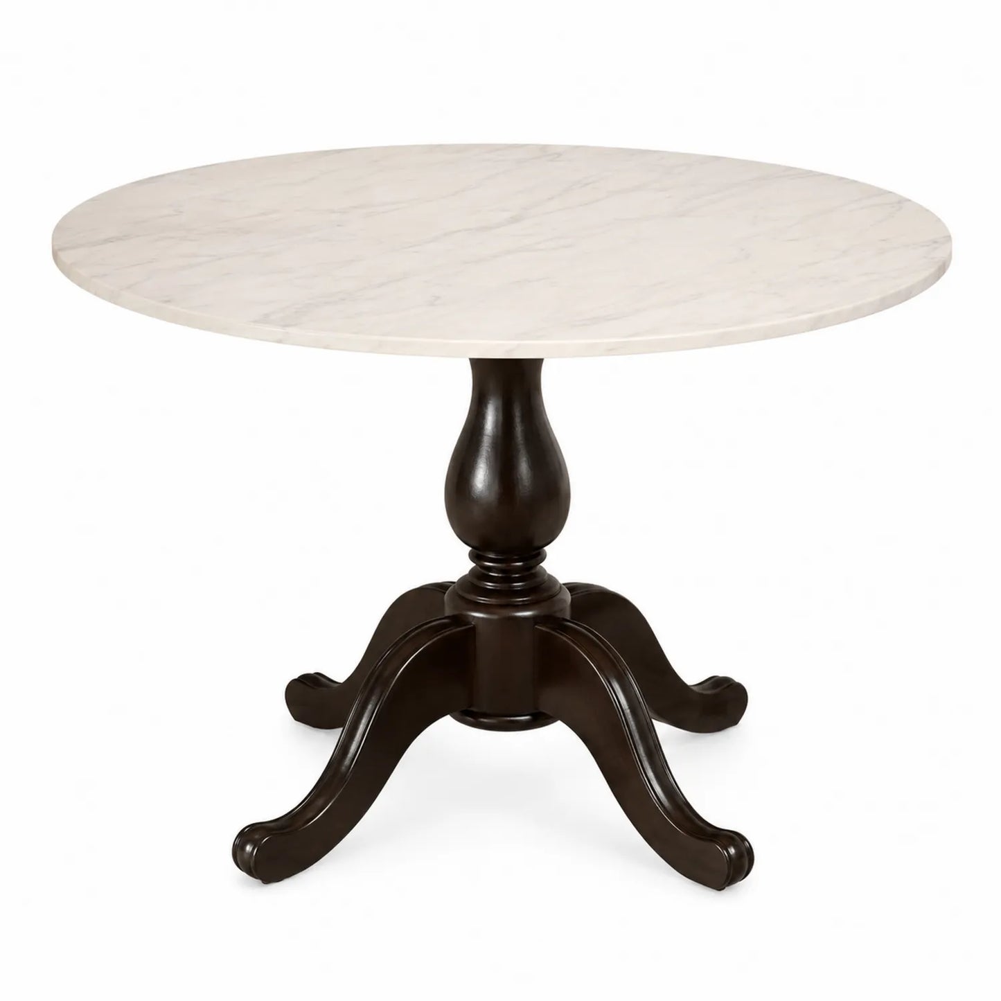 Tavolo da pranzo rotondo in marmo e legno, diametro 120 cm