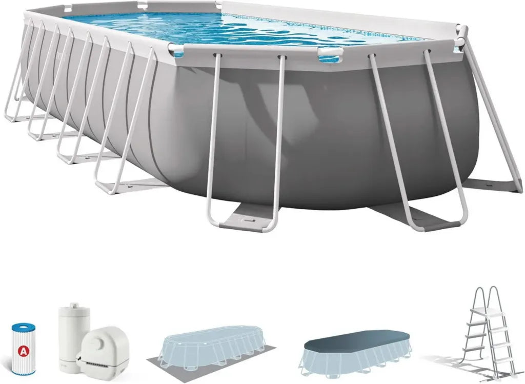 Piscina Ovale Frame Prism 610x305x122 cm con Accessori