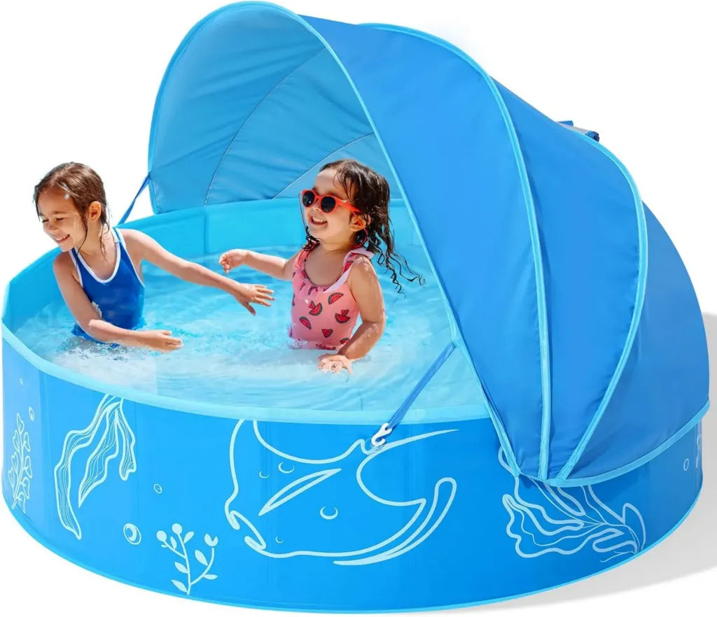 Piscina Pop-up per Bambini con Protezione Solare - Hikiddy Blu
