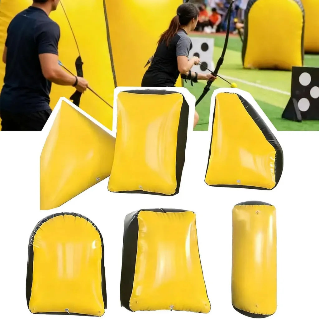 Set 6 Bunker Gonfiabili Mimetici Gialli per Giochi Outdoor