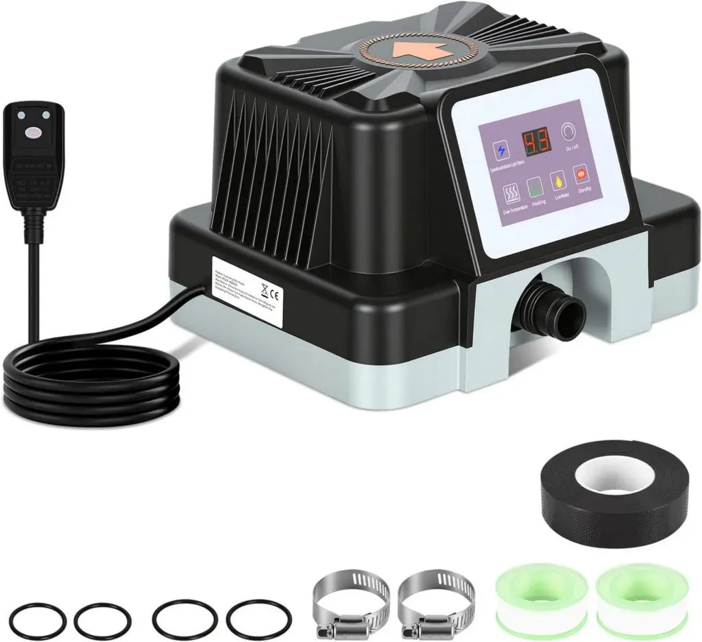 Riscaldatore Elettrico Piscina 3000W con Display Digitale e Protezione FI