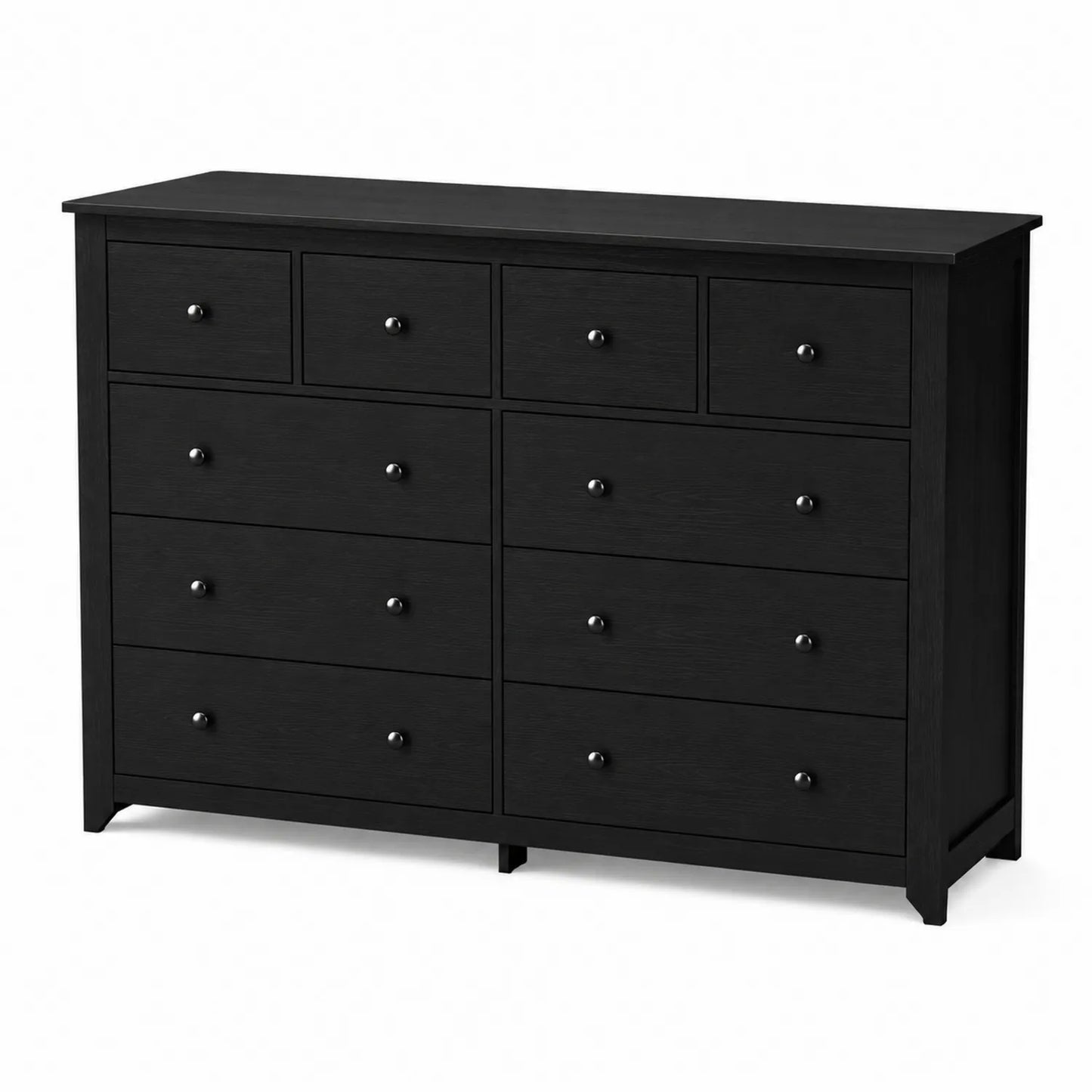 Cassettiera in legno nero 10 cassetti 140x95x40 cm