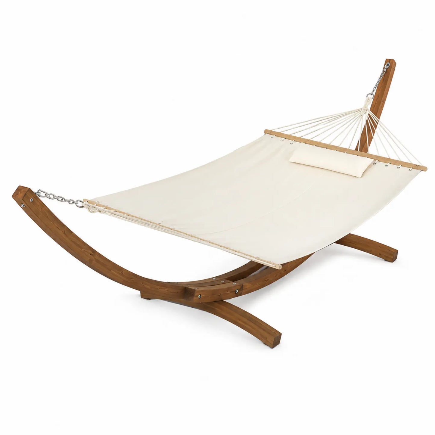 Amaca con Supporto in Legno e Tessuto di Cotone Crema