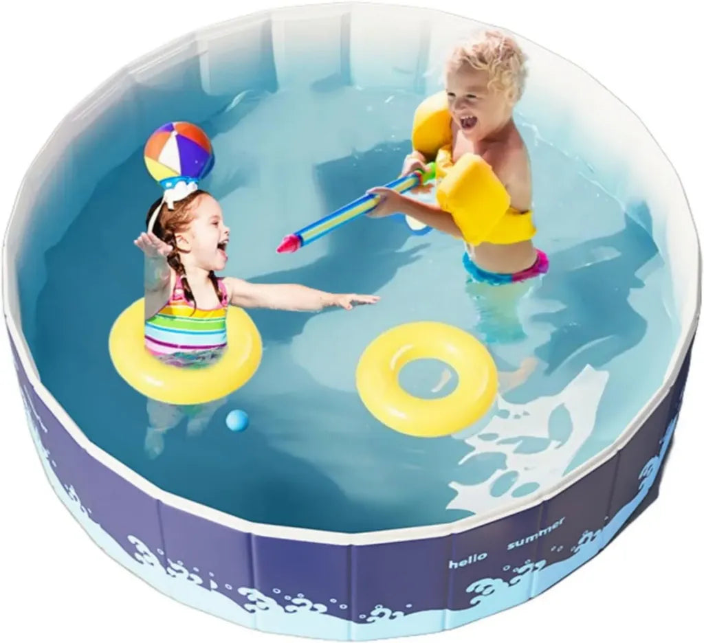 Piscina pieghevole per bambini e animali, resistente e facile da pulire, 180 x 48 cm