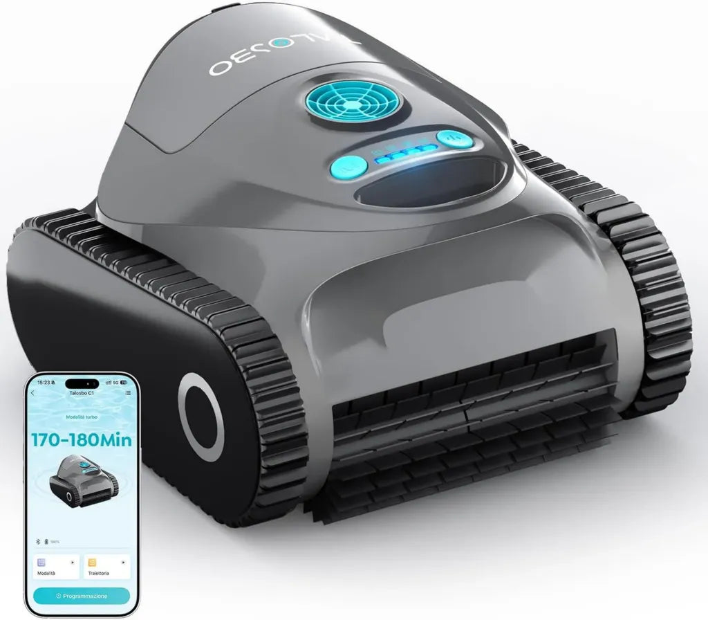Robot per Pulizia Piscina C1 con Doppio Filtro e Controllo App