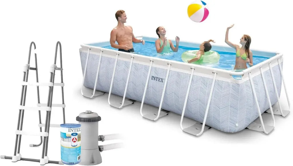 Intex Piscina Rettangolare 4x2x1m con Sistema Prism, Modello Chevron