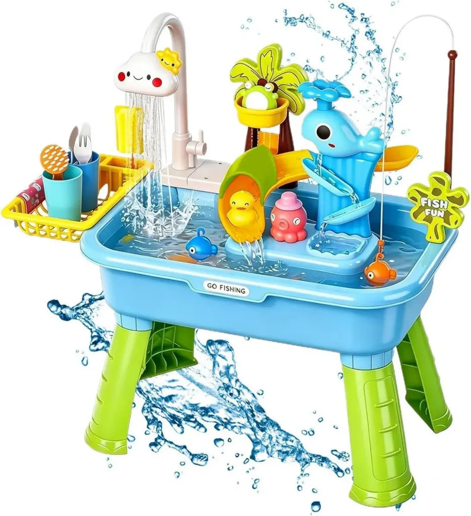 Tavolo Acquatico Elettrico con Pesca e Scivolo per Bambini