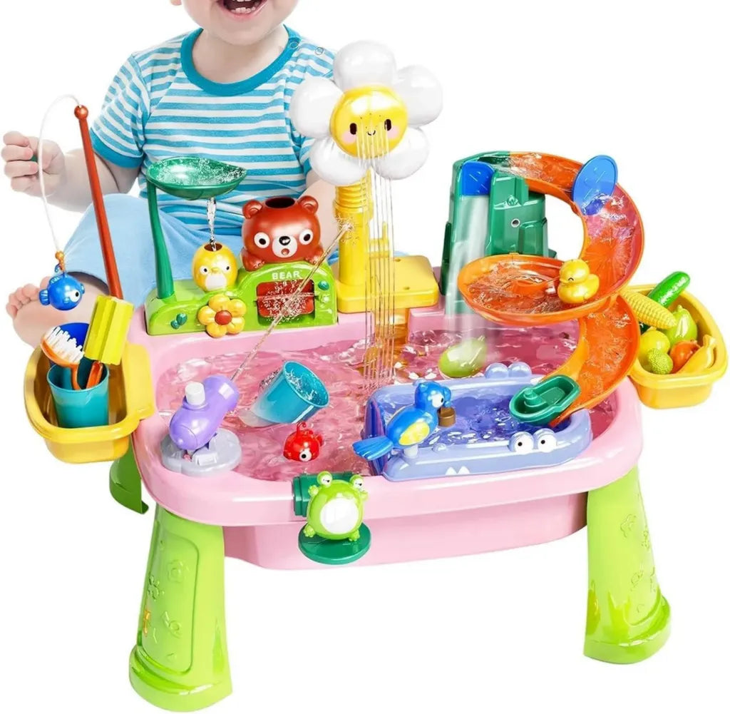 Set Gioco d'Acqua per Bambini, Tavolo Multiuso Estivo per Interno ed Esterno
