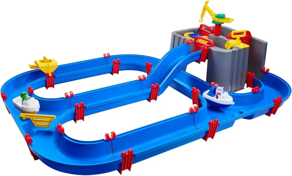 AquaPlay Porto Gioco con Treno e Barche per Bambini 3+, 128x93x40cm