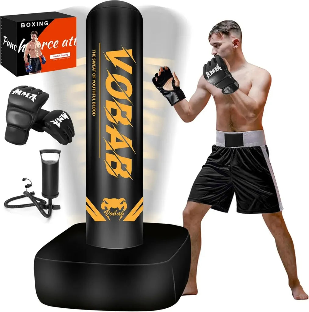 Set da Boxe Completo con Sacco Pesante e Accessori per Allenamento Domestico