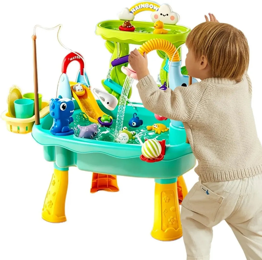 Tavolo da Gioco Acquatico per Bambini con Pompa Elettrica e Giochi di Pesca
