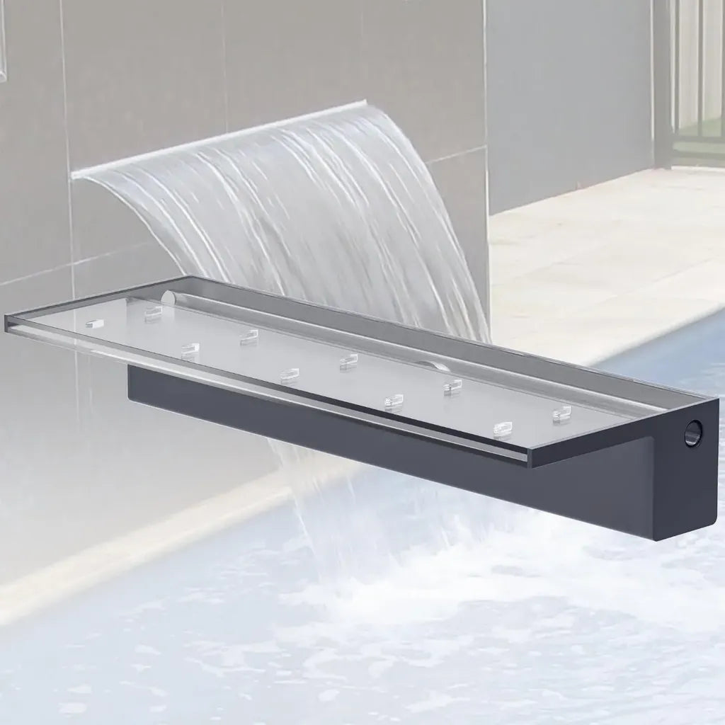 Cascata Artificiale Acrilica 60 cm con Accessori per Piscina e Giardini