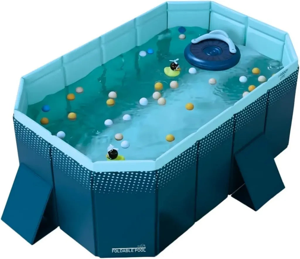 Piscina Pieghevole Portatile per Bambini e Cani, 348L, 130x90x45cm