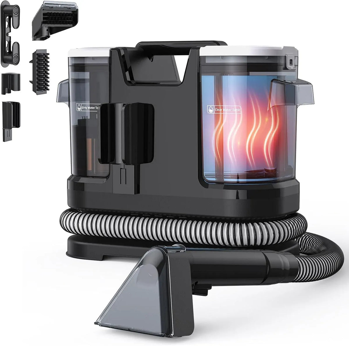 Aspirapolvere, 1400 W, 35 a 60 °C, portatile, pulitore per tappeti con 10 secondi, pulitore portatile per tappeti e divani, dispositivo 20 kPa