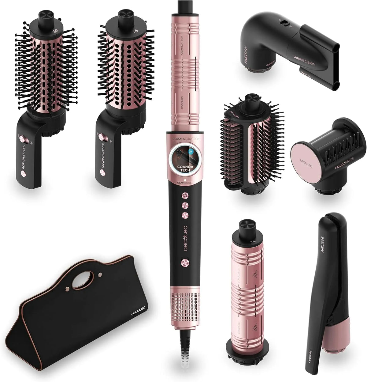 Cecotec 8in1 Accessorio per elettrodomestico, 1400 W, professionale, nero, Motore 110000 rpm, Coanda Tech 37 mm