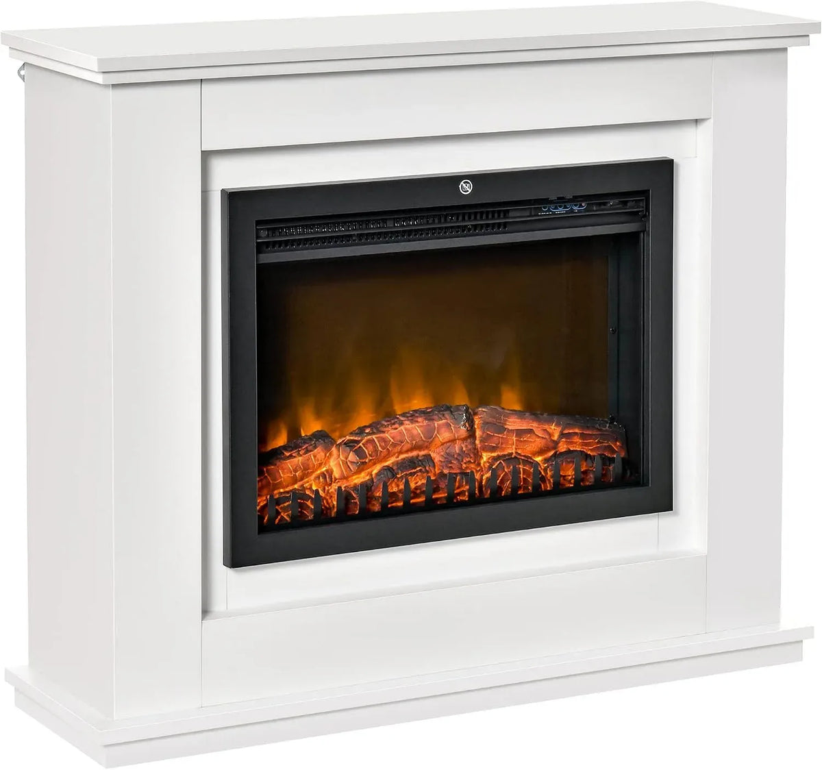 Camino Elettrico Effetto Fiamma Realistico 98x27, 5x80cm Bianco