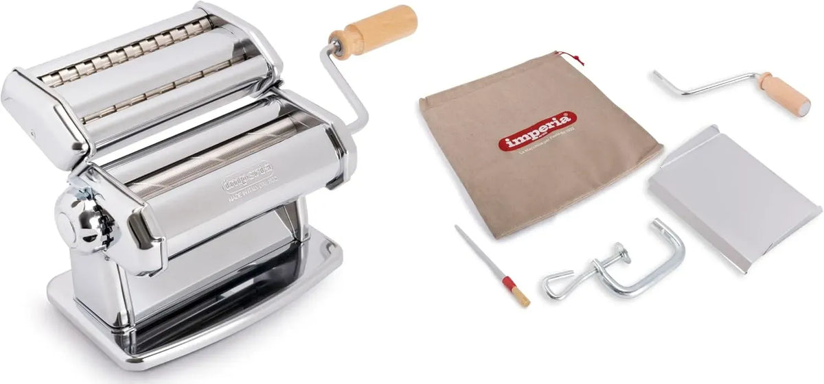 Macchina per pasta, macchina per tagliatelle, acciaio inox, Imperia IPASTA Ruvida Linea Classica, 100% Made in Italy