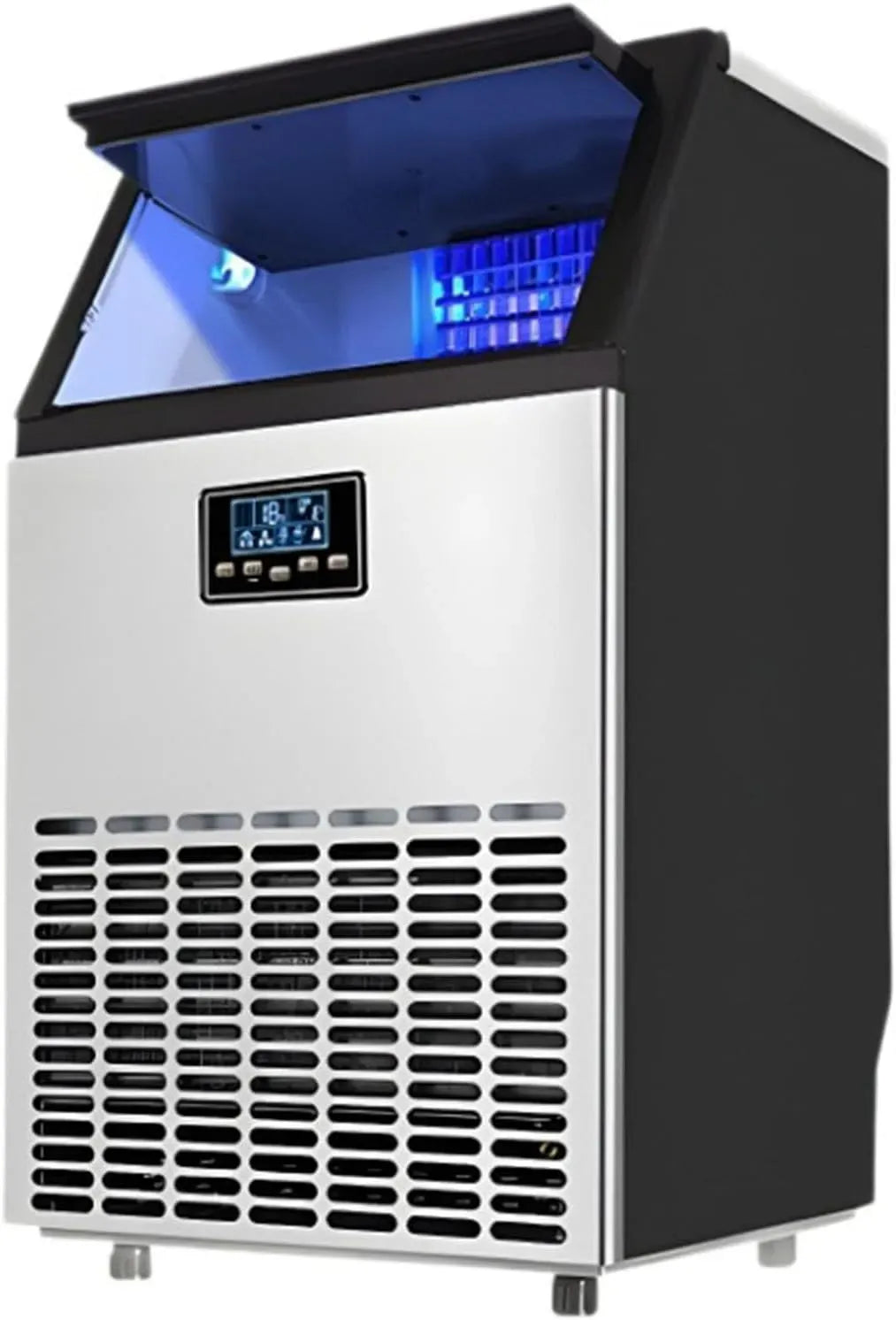 68KG/24H Macchina per il ghiaccio, macchina per cubetti, 68 KG, libera installazione, industriale, professionale, acciaio inox