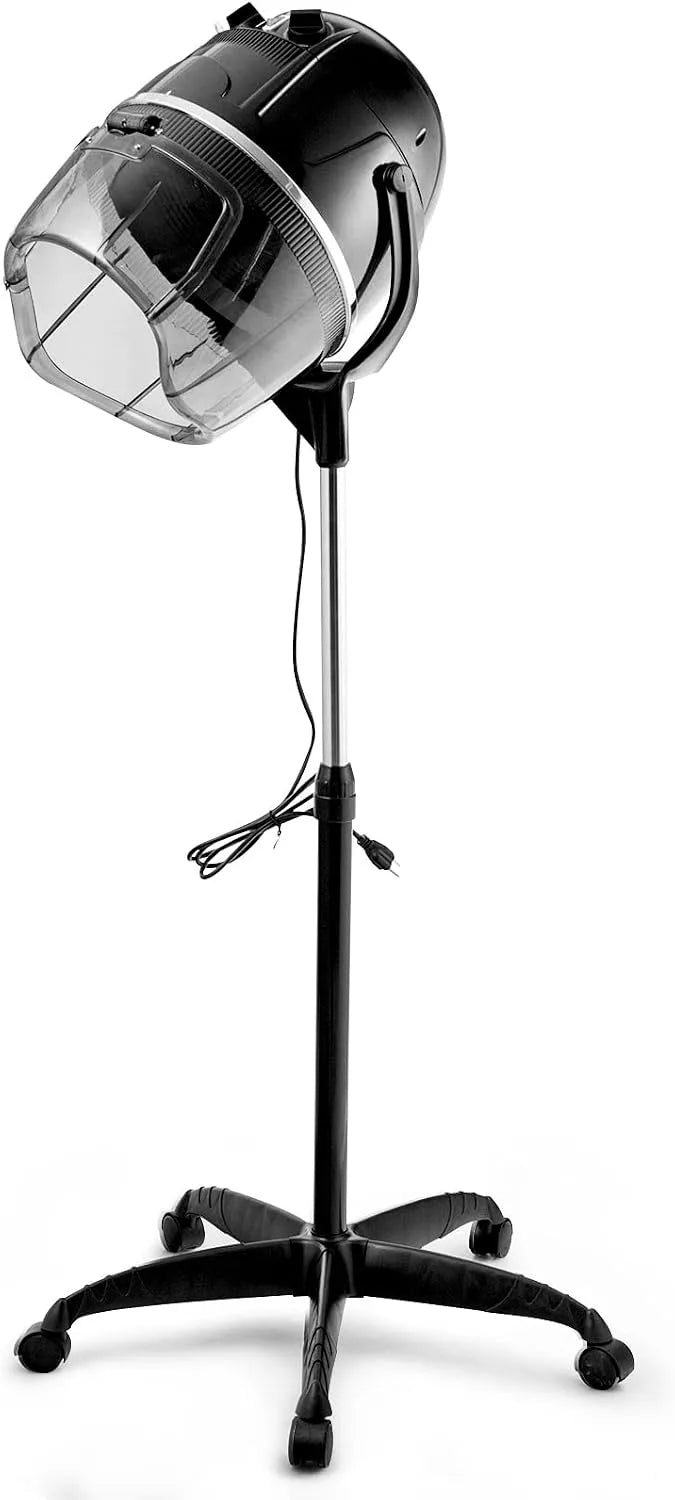 Timer 0-60 Minuti, Casco Asciugacapelli Professionale in Piedi con Cappuccio Portatile Altezza Regolabile per Barbiere Salone Parrucchiere 1050 W