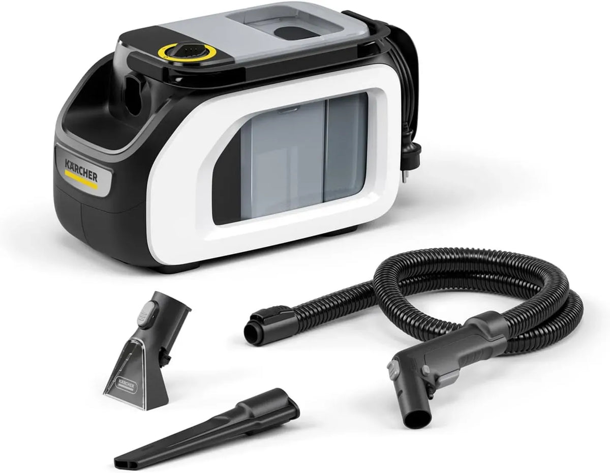 Kärcher SE 3 Moquette, Lavatappeti Smacchiatore Compact, per Auto Tappezzeria, serbatoio acqua pulita: 1,7 l, peso: 4,1 kg, per Tessuti, Divani e