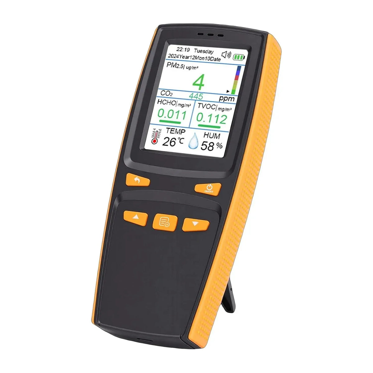 Monitor CO2, display LCD, Misuratore di PM2,5 HCHO TVOC per Casa, Batteria da 1500 MAh