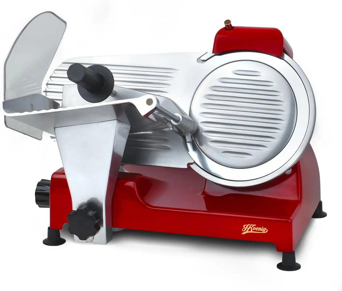 MSX224 Affettatrice, affettatrice per alimenti, 22 cm, 12 mm, professionale, rosso, per prosciutto, H.Koenig