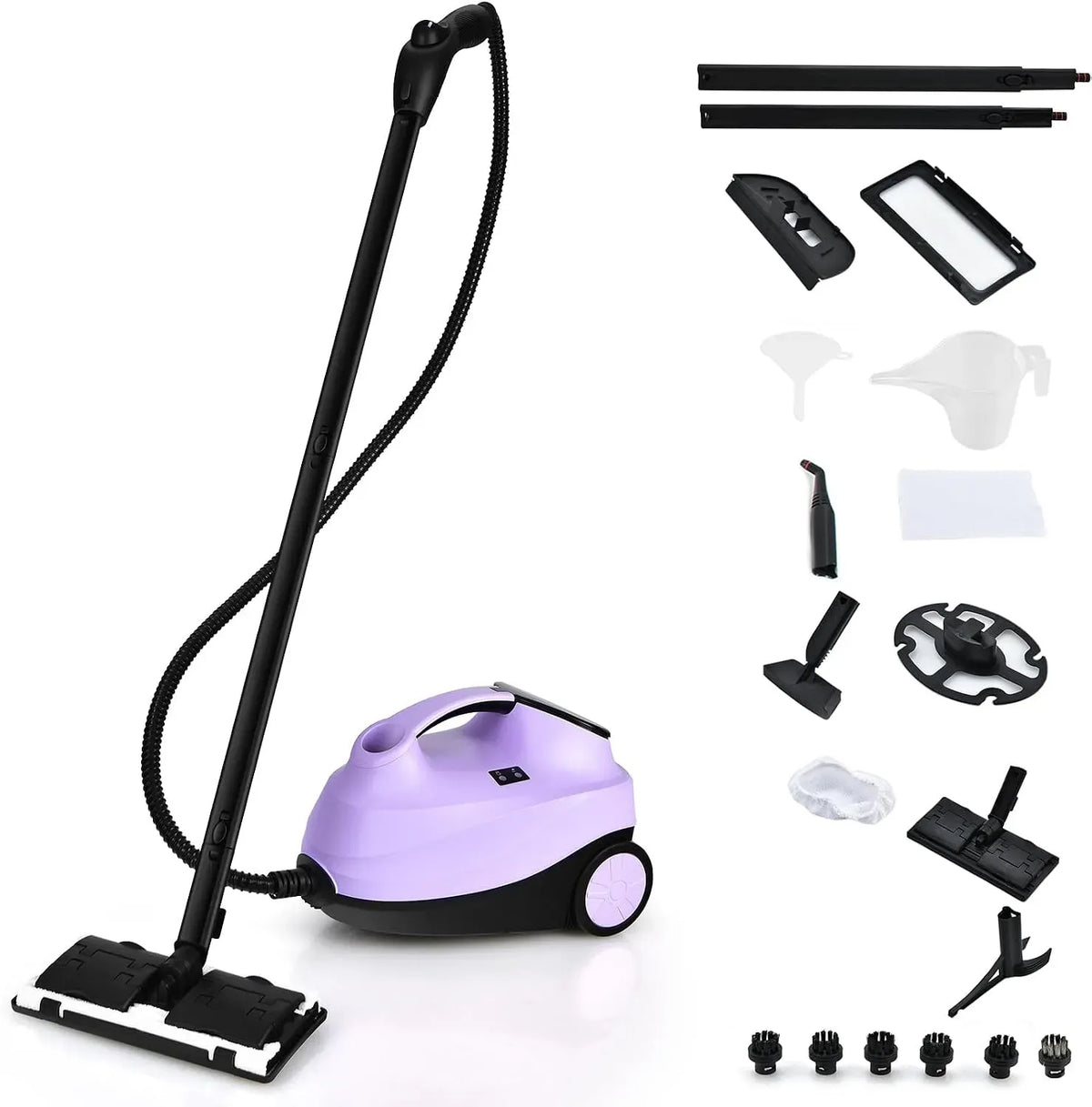 Pulitore a vapore, 1,5 L, 2000 W, SOARS, portatile, ampio serbatoio, uso su pavimenti, cucina, auto, finestre e divano, Pressione del Vapore: 4 Bar