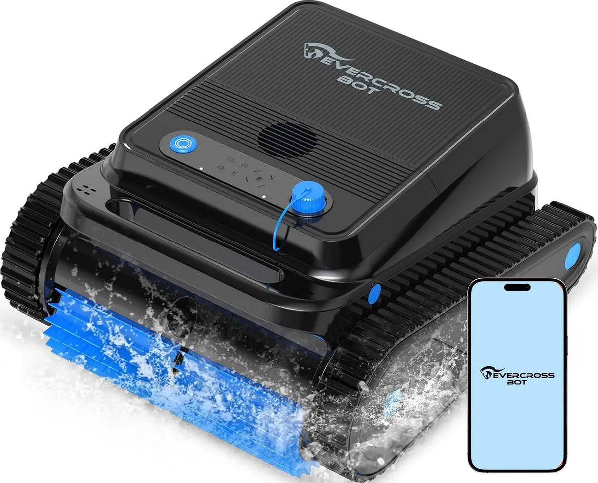 Robot, 200 m, senza fili, App, Automatico, 2026 Nuovo EVERCROSS BOT Robot Piscina Senza Fili con App