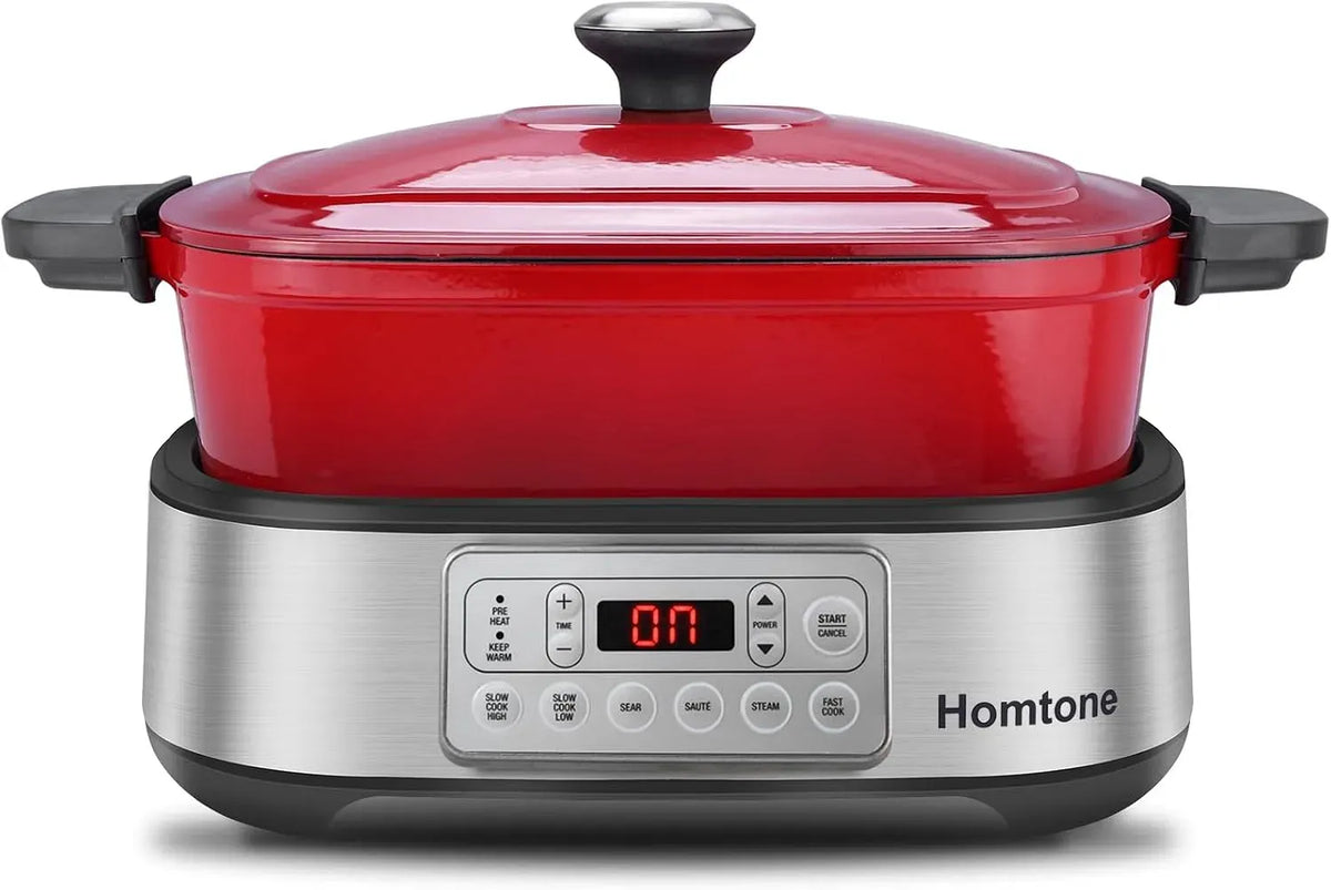 griglia, Cooker, 5,5 L, vapore, rimovibile, rosso