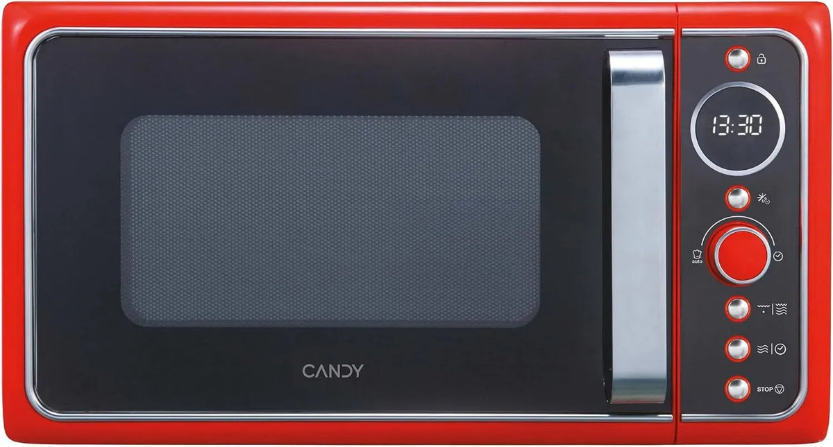 Candy G20CMB Forno a microonde, 20 L, 1200 W, 9 programmi, grill, timer, display digitale, rosso, 6 livelli di potenza