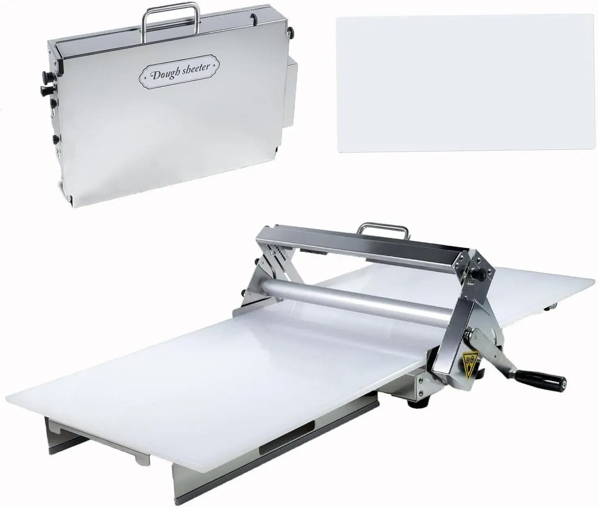in acciaio inox, ideale per pasta sfoglia, per Sfogliatrice manuale professionale per pasta, spessore regolabile da 0 a 27 mm, pizza e croissant, per