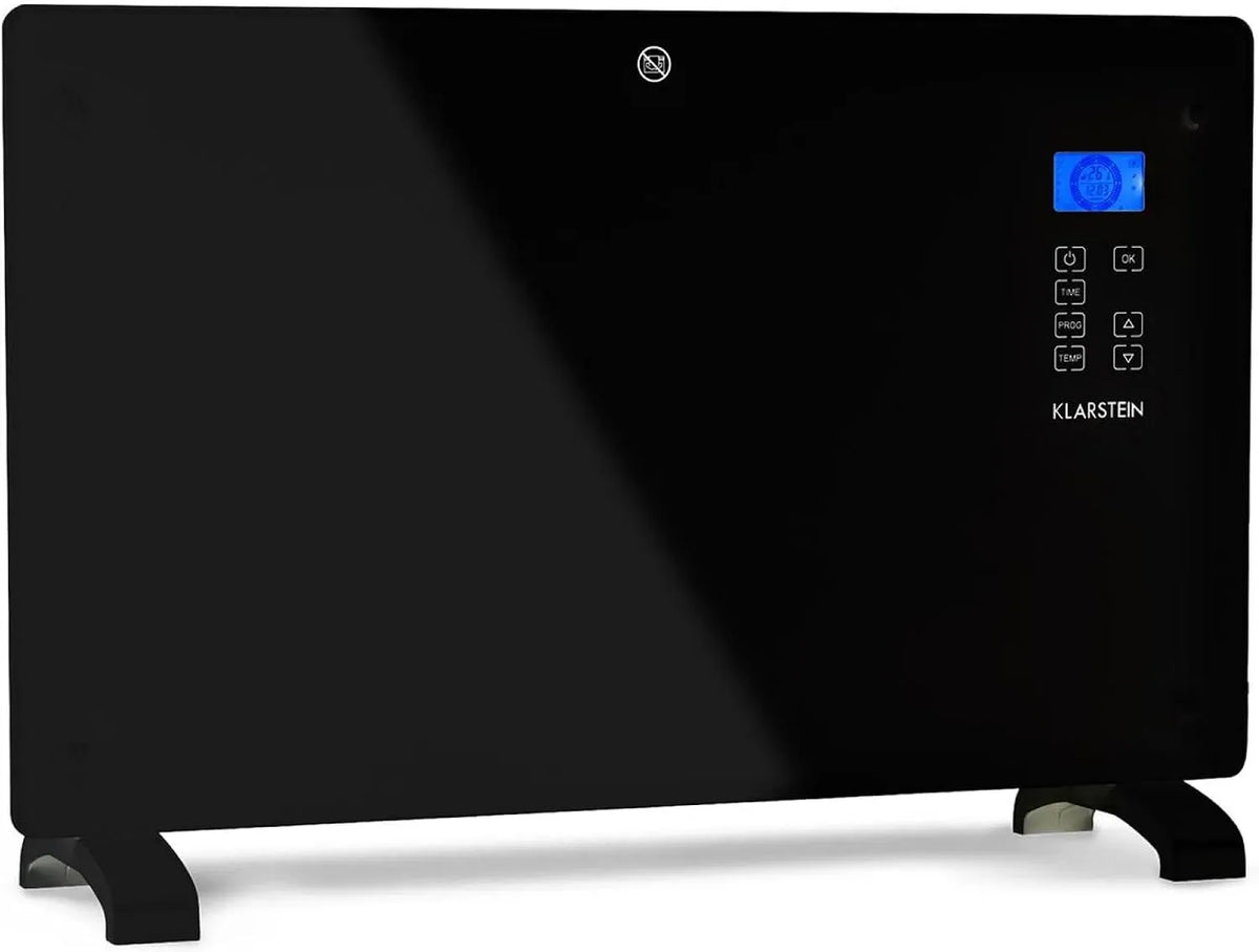 Klarstein Stufa Elettrica Basso Consumo, Termoconvettore con Rotelle, per Stufetta per Casa, Stufa Elettrica 2000W, Termosifone Elettrico Portatile