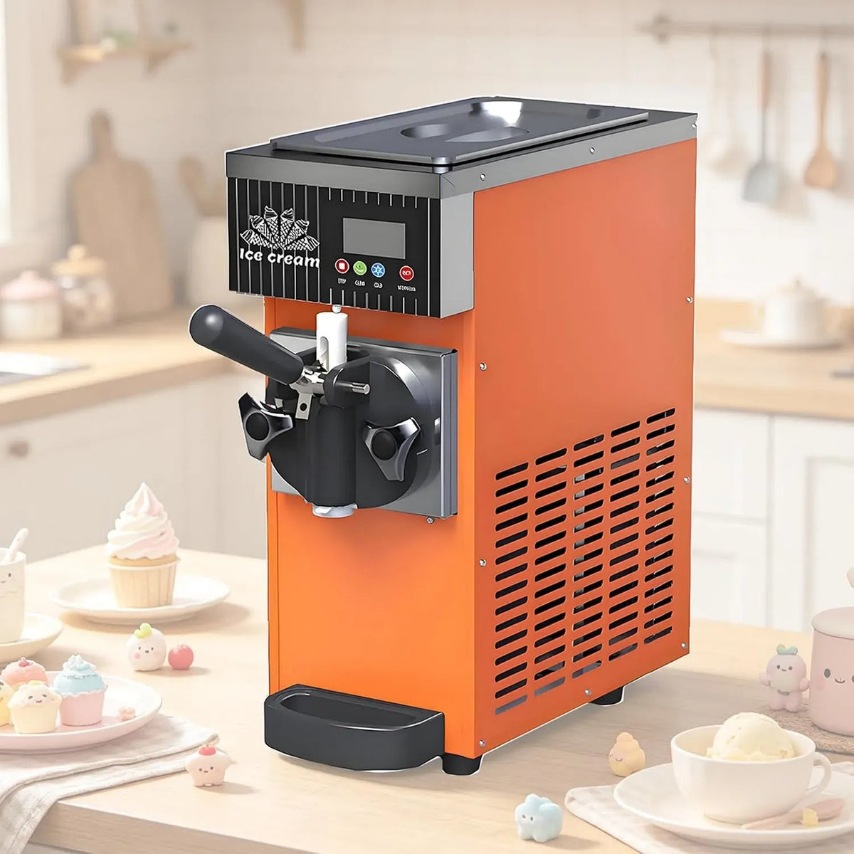 Macchina per Gelato, macchina per gelato e sorbetto, 2.5 L, 5 Kg, 1 L, ampio serbatoio, display LCD, professionale, per Gelato Da Banco