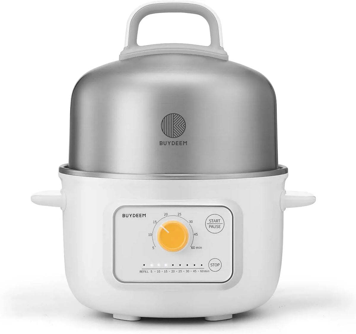 G32 Vaporiera elettrica per alimenti in acciaio inox, per verdure, 8 impostazioni di tempo, cottura sana per 1-2 porzioni, uova, frutti di mare