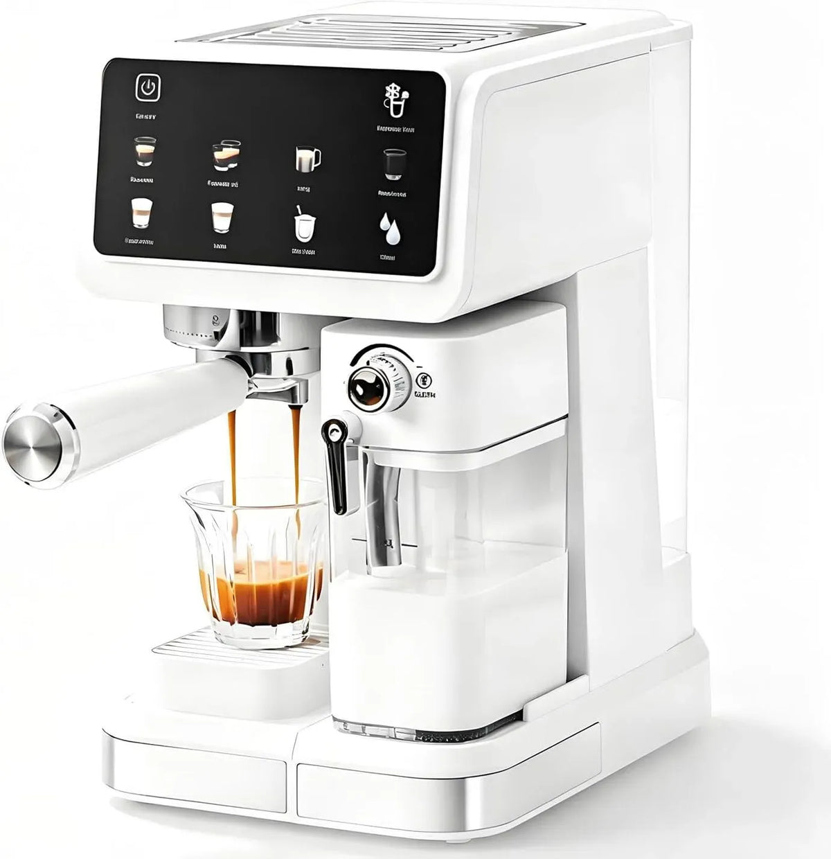 Montalatte, 1,5 L, 1350 W, cappuccinatore, touch, ampio serbatoio, professionale, rimovibile, per Latte Macchiato e Cappuccino