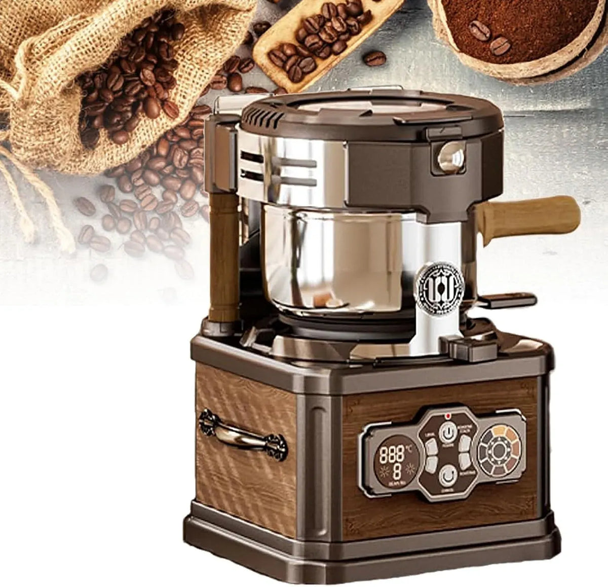 Macchina per tostare, macchina da caffè elettrica, 700 W, 8 Livelli, per Chicchi di caffè retrò. Macchina per tostare i Chicc