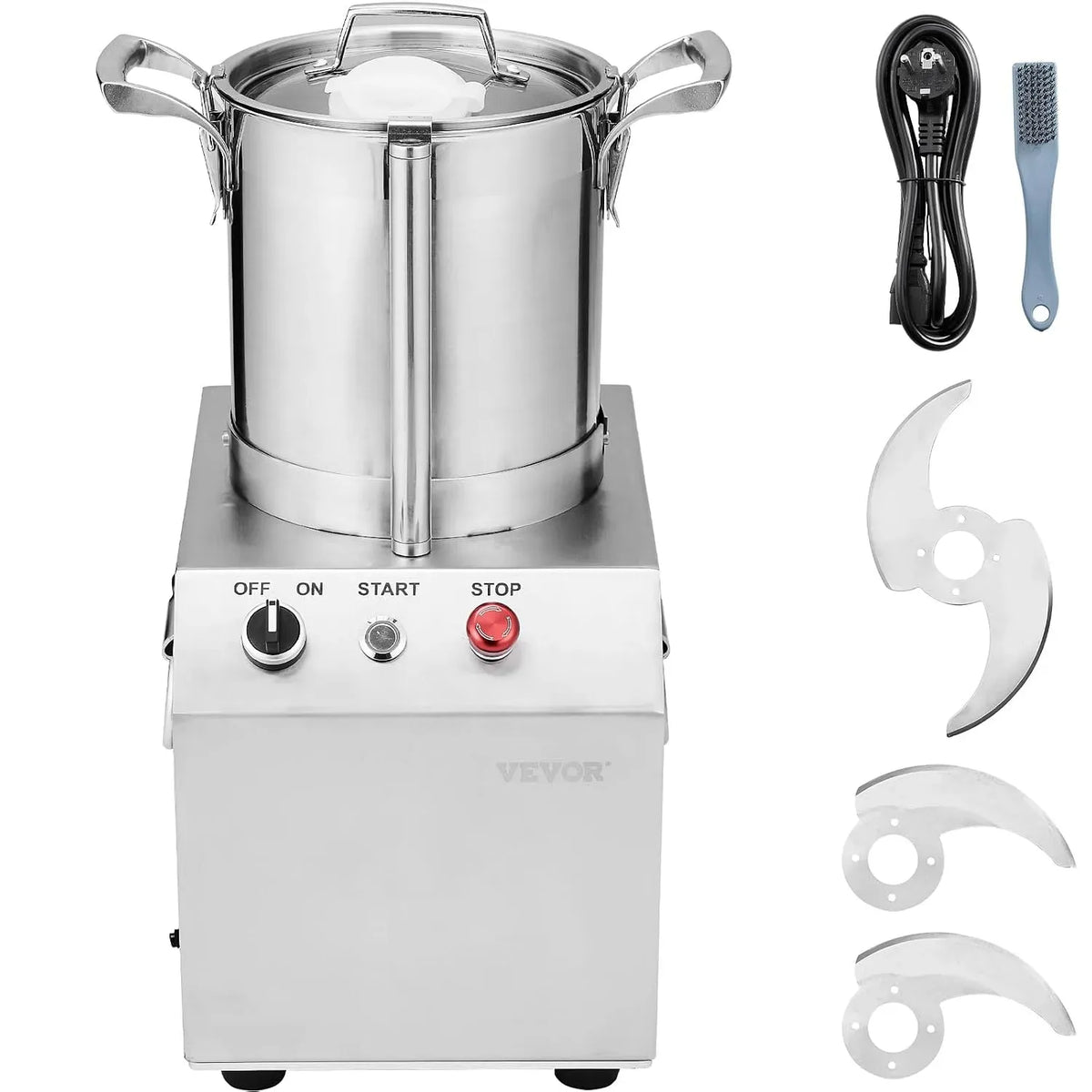 VEVOR Robot da cucina, 4 L, acciaio inox, macchina da cucina, Robot da Cucina Tritatutto per Verdure