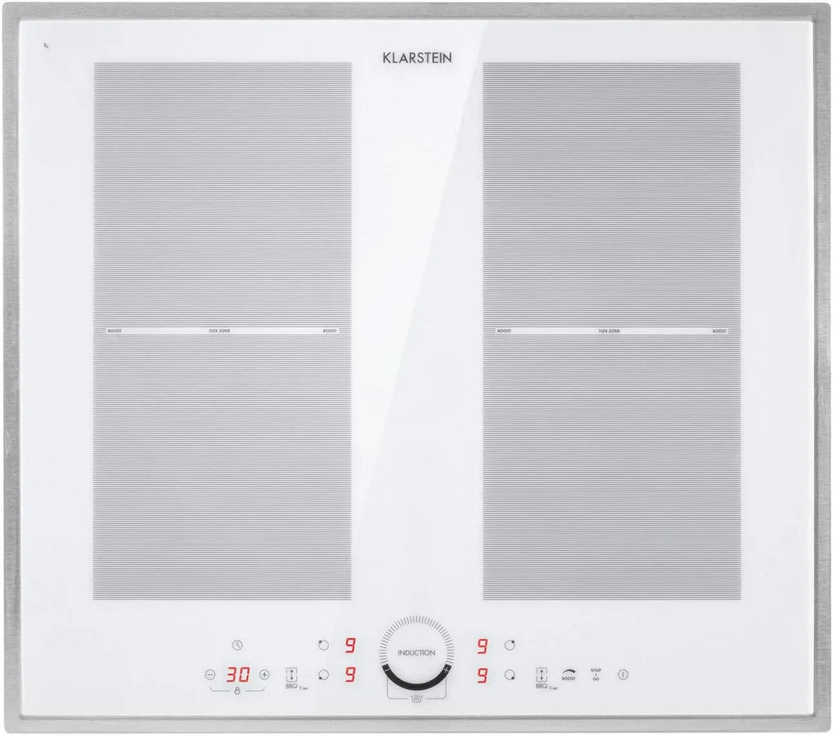 Klarstein Piano cottura a induzione, 4 fuochi, 7000 W, piastra a induzione, touch, professionale, Piastra ad Induzione Professionale 4 Zone