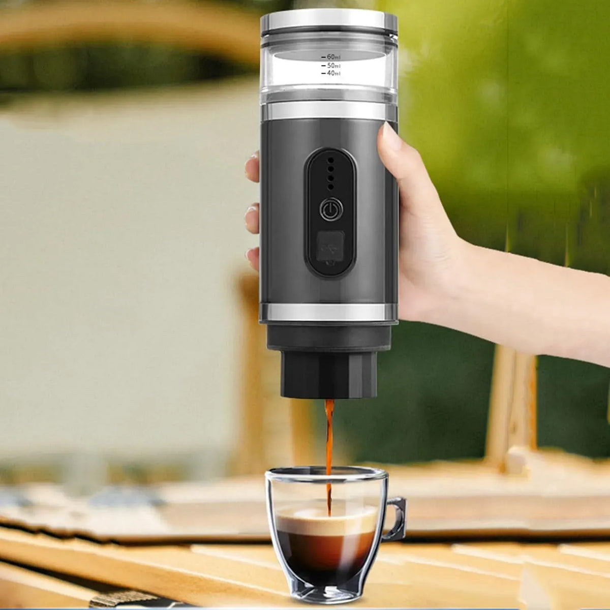 Macchina da caffè, portatile, caffettiera elettrica, macchina da caffè elettrica, Funzionamento con Un Solo Tocco
