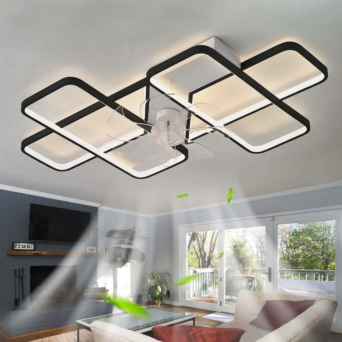 Ventilatore, 35 pollici, LED, nero, ventola per circolazione dell'aria