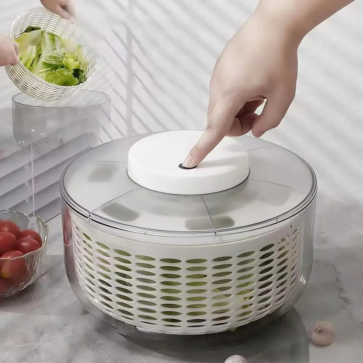 Centrifuga, 6 L, COYEUX L/6 Clic/500, USB, Avvio E Arresto con Un Solo Giri/min in 1 Minuto, Lavaverdure Ricaricabile Tramite USB, 4,75 L