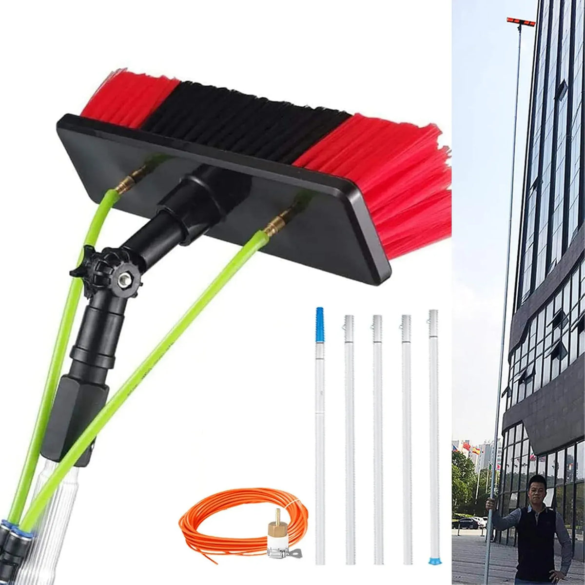 Spazzola, Pulitore, 12 m, per la pulizia delle finestre Pulitore del pannello sola