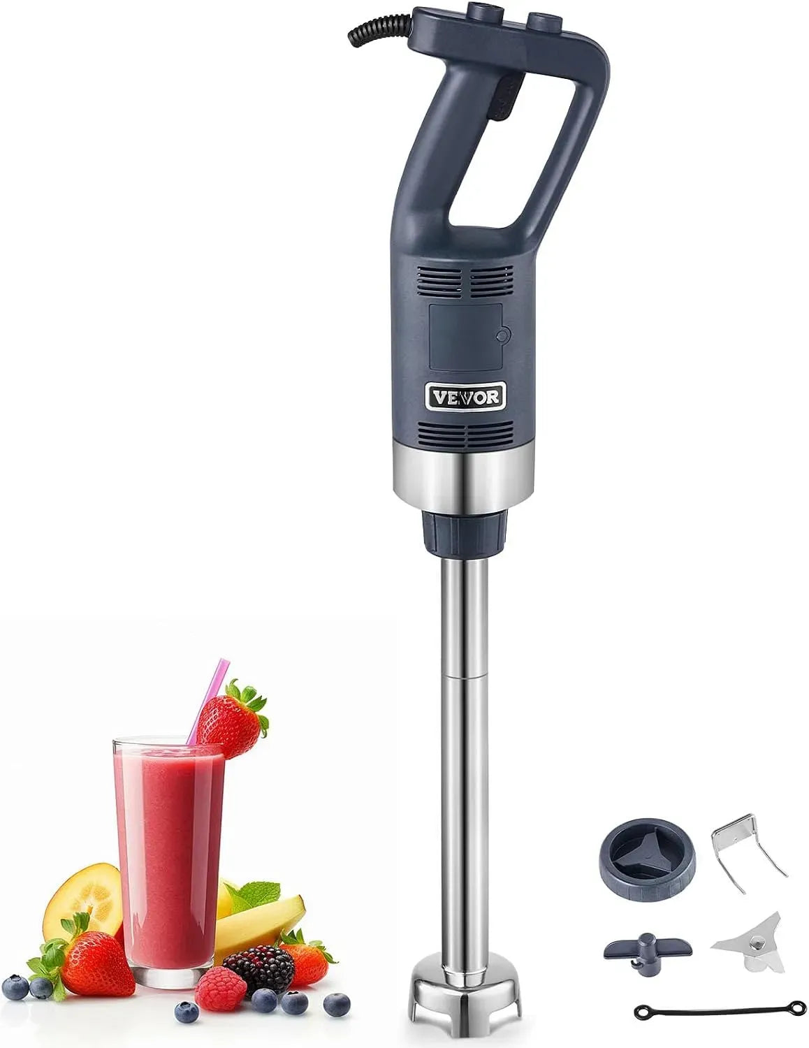 VEVOR Frullatore, 500 W, portatile, professionale, acciaio inox, 406,4 mm