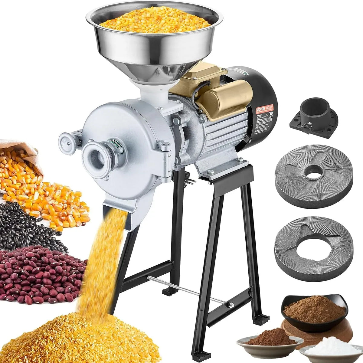 VEVOR Mulino per cereali, 3000 W, macinacereali, Macina Spezie 3000 W