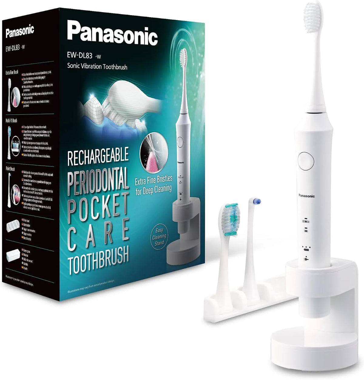 Panasonic EW-DL83-W803 Spazzolino Dentale a Vibrazioni Soniche, Bianco