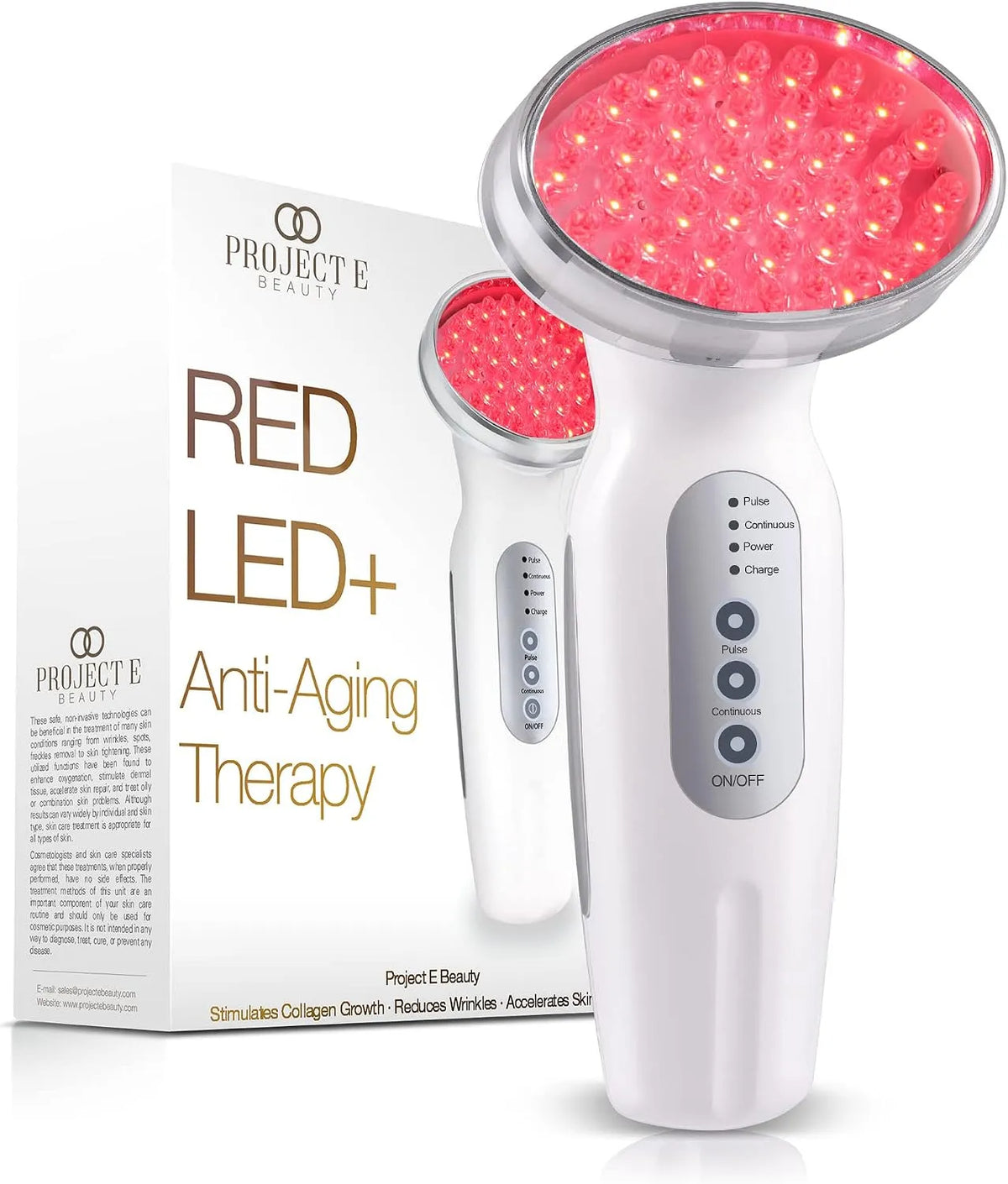 630nm sensore, rosso, LED, Project E Beauty LED rosso + terapia anti-invecchiamento