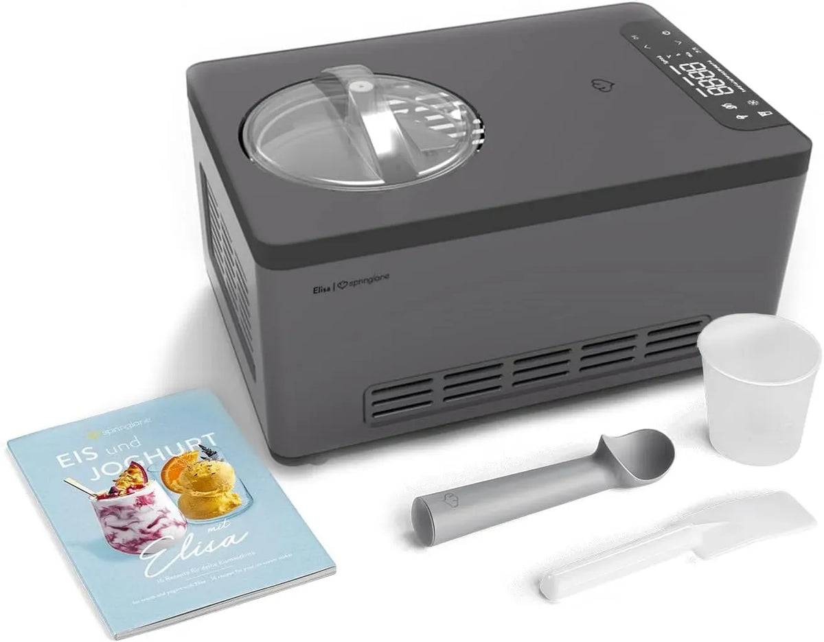 Grigio/Contenitore, macchina per gelato e sorbetto, 220 W, acciaio inox, SPRINGLANE