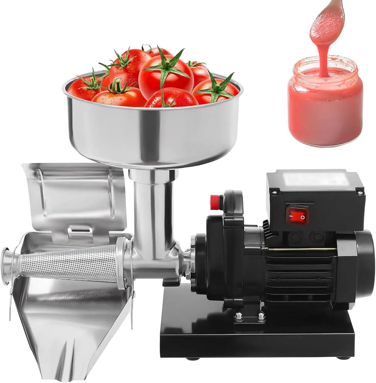 Passapomodoro elettrico, 450 W, pressa per pomodori, Passaporo, professionale, acciaio inox